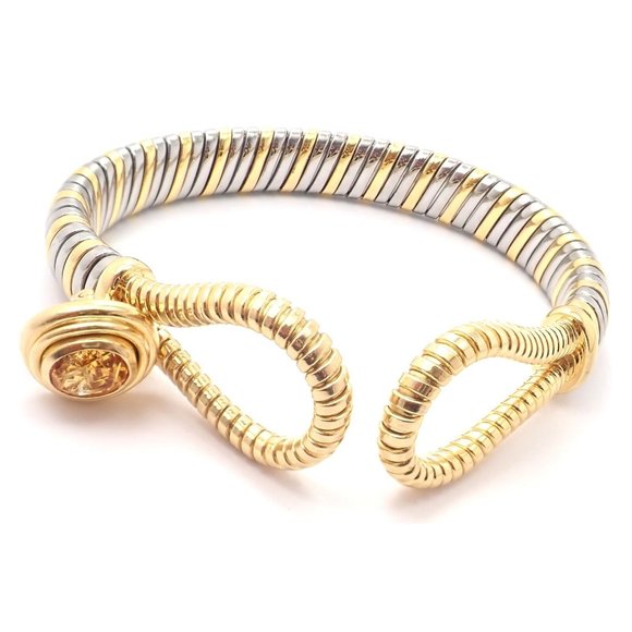 Authentic Cartier Hercules Knot 18k Yellow Gold Stainless Steel Citrine Bracelet - Picture 8 of 12